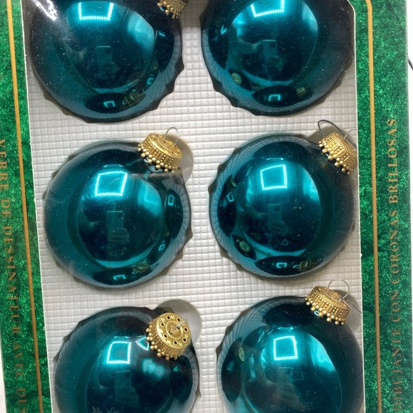 Vintage Christmas By Krebs Glass Ornaments  16 Balls 3 Boxes Blue, Green Gold - Picture 5 of 5